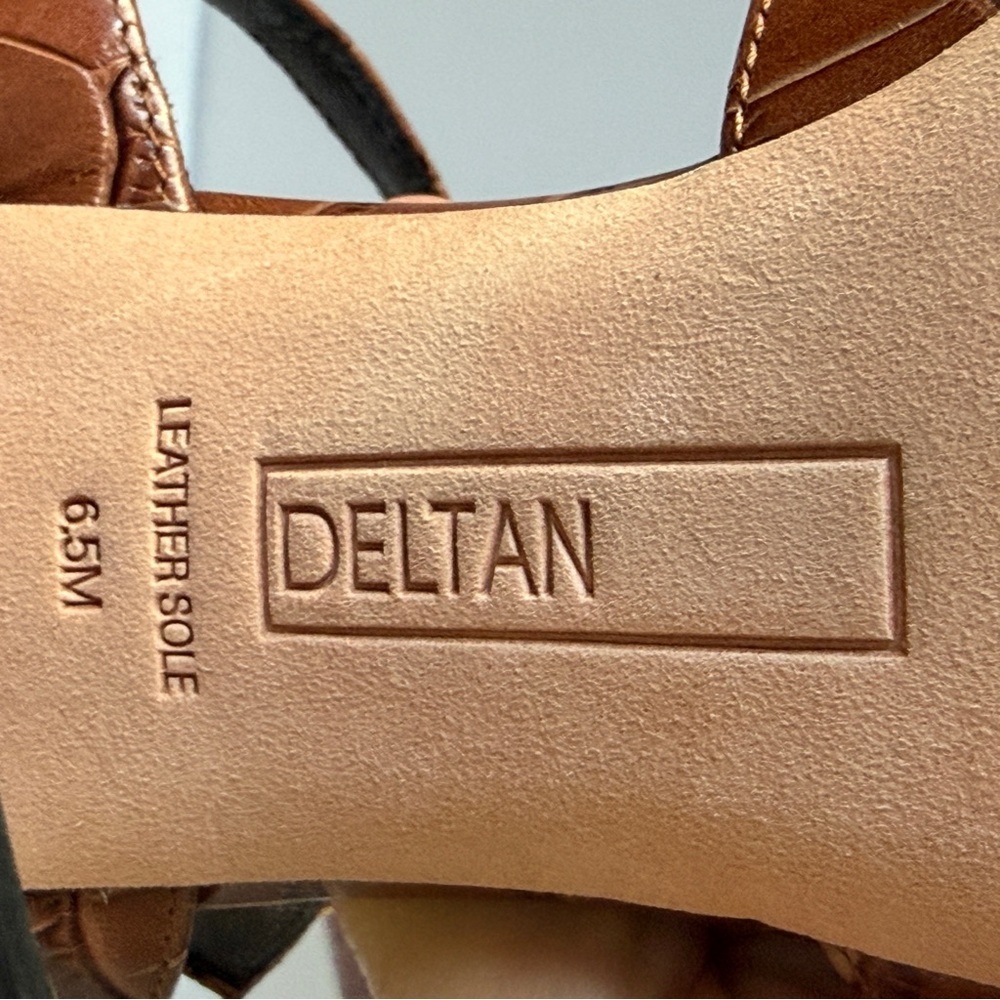 Deltan Crocodile Print Women's Block Heel Open Toe Sandals Size 6.5 - Picture 9 of 10